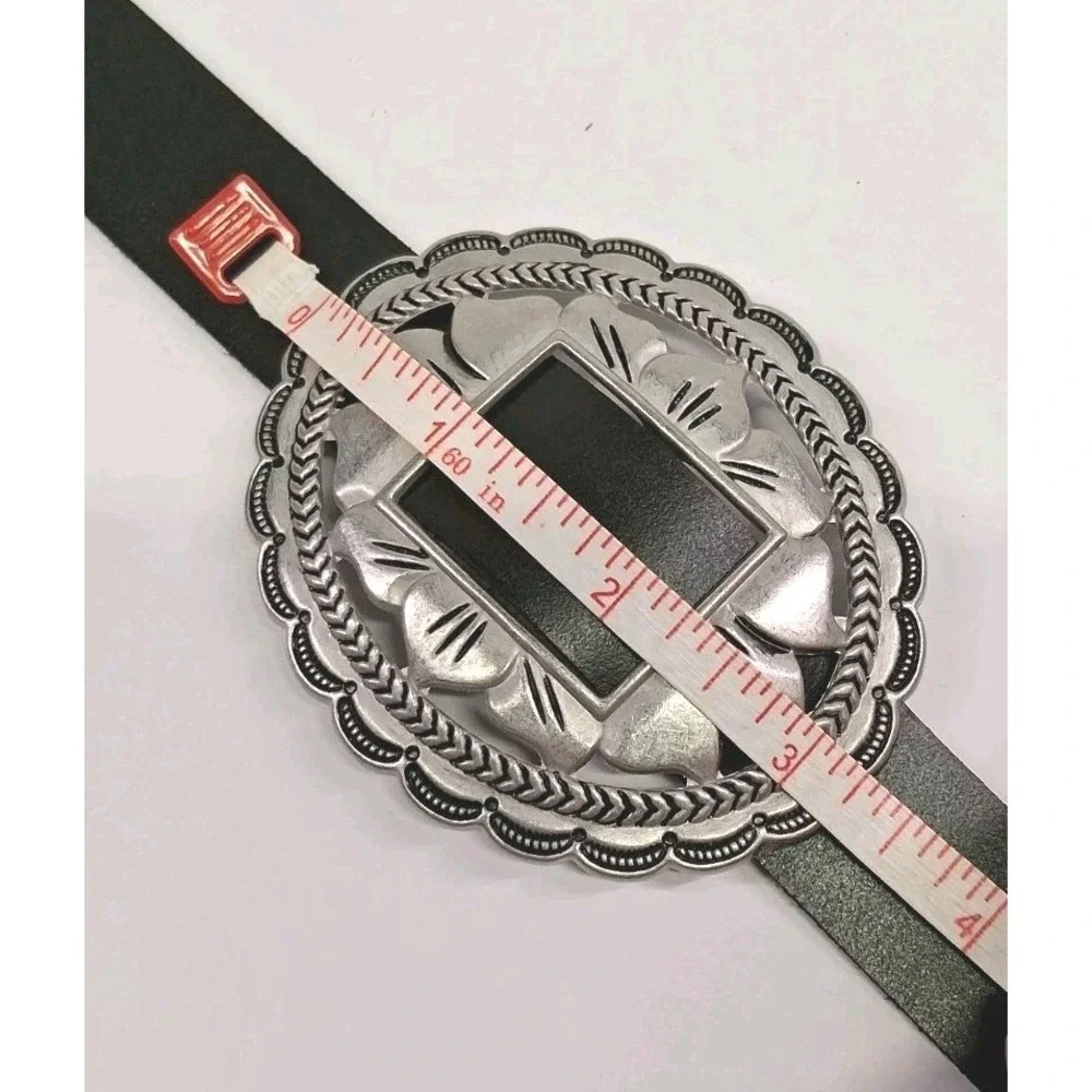Most Wanted Women's Black Leather Concho Belt Cowgirl Southwestern Rodeo Size L